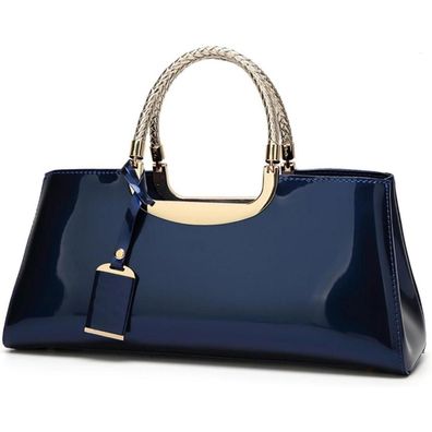 Damen Handtasche PU-Lackleder Abend Schulter Umhängetasche