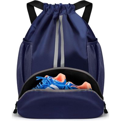 Turnbeutel Fußballtasche Rucksack Kordelzug Wasserfest Sporttasche 32x17x47cm