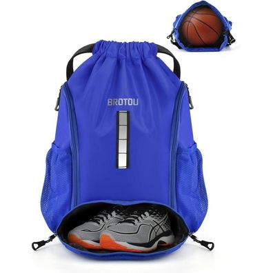 BROTOU Sportbeutel Fußballtasche Rucksack Kordelzug Schuhfach Gym Bag