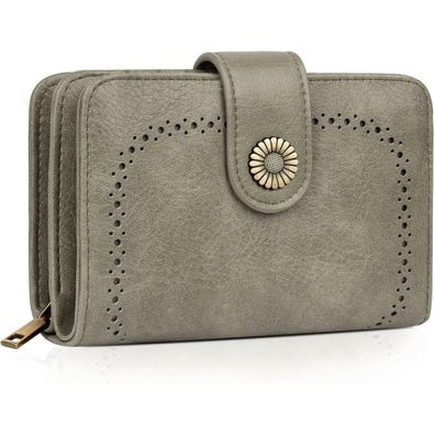 TEUEN Damen Geldbeutel Vintage PU Leder RFID Große Kapazität