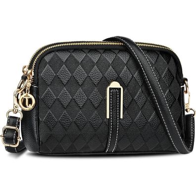 TEUEN Kleine Crossbody Bag Damen Leder Umhängetasche Weich Mode Handtasche