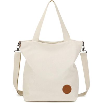 Damen Canvas Schultertasche Casual Multifunktionale Umhängetasche Beige