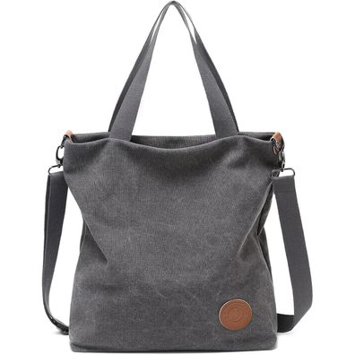 Jansben Damen Canvas Handtasche Schultertasche - Multifunktionale Umhängetasche