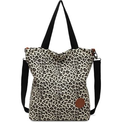 Damen Leinwand Handtasche Schultertasche Multifunktionale Groß Leopard