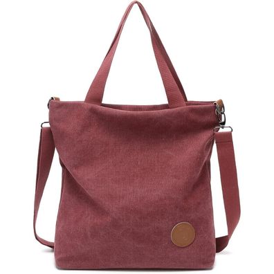 Damen Canvas Handtasche Schultertasche Multifunktionale Strandtasche 30x40x12 cm