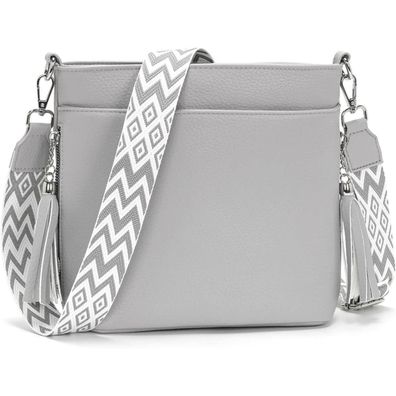 Paigtes Umhängetasche Damen Mittelgroß Leder PU Tasche Schultergurt 4 fächern