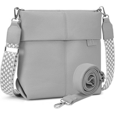 Umhängetasche Damen Mittelgroß Handtasche Crossbody Bag PU Leder 2 Gurt