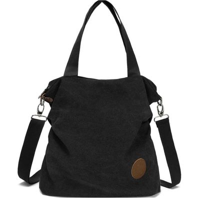 Damen Handtasche Canvas Umhängetasche Crossover Bag, Grosse Kapazität