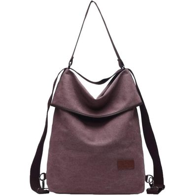 Travistar Damen Canvas Schultertasche Rucksack Vintage Handtasche Anti-Diebstahl