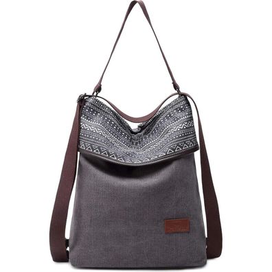 Travistar Damen Canvas Schultertasche Rucksack Handtasche Vintage Anti Diebstahl