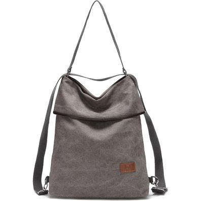Travistar Damen Canvas Schultertasche Rucksack Vintage Handtasche A4