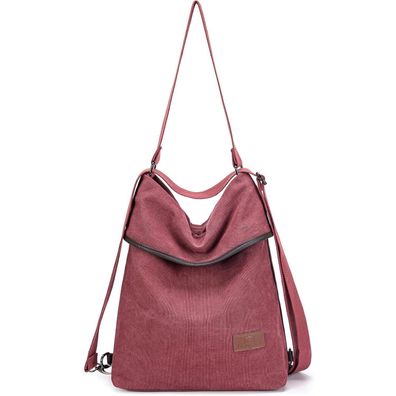 Travistar Damen Canvas Rucksack Schultertasche Handtasche Vintage Hobo Diebstahl