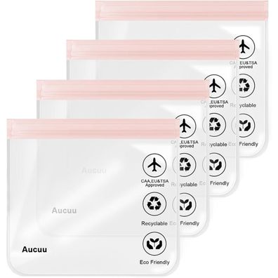 Aucuu 1L Flugzeug Beutel Kulturbeutel Transparent Reise Kosmetiktasche 20x20cm
