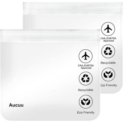Aucuu 1L Flugzeug Beutel Flüssigkeiten 20x20cm Transparente Kosmetiktasche
