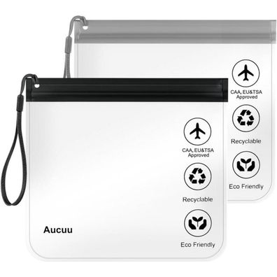 Aucuu 1L Flugzeug Flüssigkeiten Beutel 20x20cm Kultur Reise Kosmetiktasche