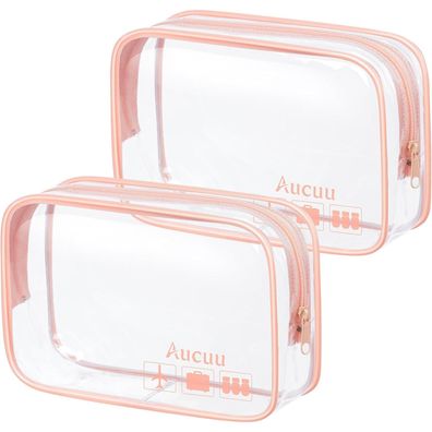 Aucuu Kulturtasche Transparent 2er Set wasserdicht PVC TSA-zugelassene