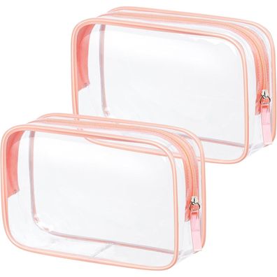 Aucuu Kulturtasche Transparent 2 Stück Kosmetiktasche PVC-Reise-Waschtaschen