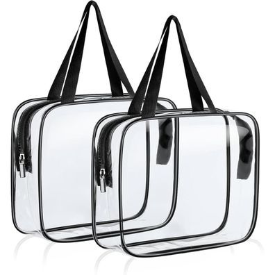 Transparente Kulturtasche 2er Set PVC wasserdicht TSA zugelassen