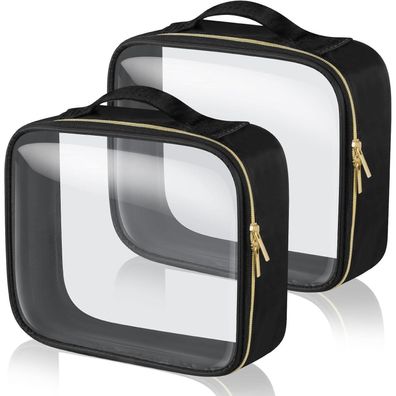Aucuu Transparente Kulturtasche Kosmetiktasche PVC Reise TSA Make-up-Tasche