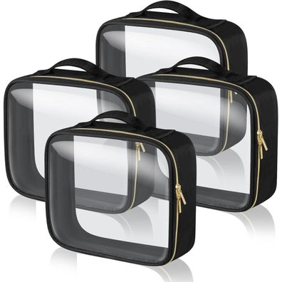 Aucuu Transparente Kulturtasche PVC Wasserdichte Reise-Waschtasche