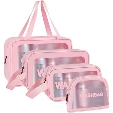 Aucuu Transparente Kosmetiktasche Organizer Reißverschluss Make up Tasche 4PC