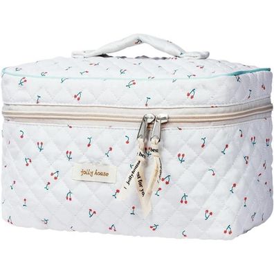Große Reise Kosmetiktasche Make-up-Tasche Baumwolle Blumenmuster für Damen