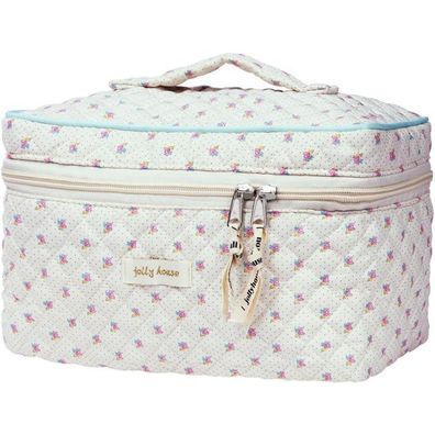 Aucuu Reise Kosmetiktasche Baumwolle Blumenmuster Damen große Kapazität