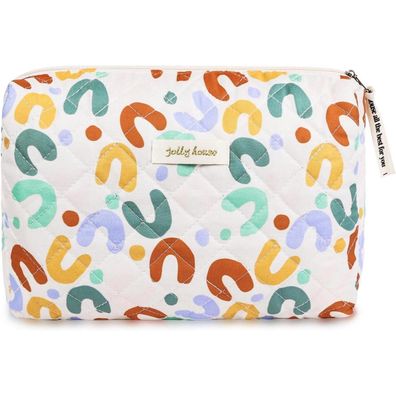 Aucuu Reise Kosmetiktasche Damen Groß Blumenmuster Baumwolle Makeup-Tasche