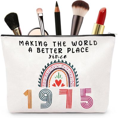 Aucuu Kosmetiktasche Damen, 50. Geburtstag Makeup Bag, Geschenke Frauen