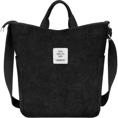 Damen Kord Groß Handtasche Cord Tasche Tote Umhängetasche Shopper Beuteltasche