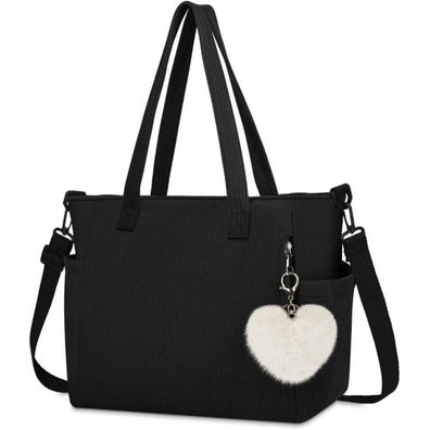 Aucuu Damen Kord Groß Handtasche Tote Bag Umhängetasche Shopper Beuteltasche