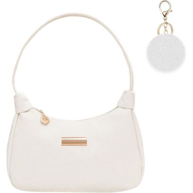 Umhängetasche Damen Handtasche Nylon Retro Y2k Fashion Pom-Pom Schlüsselanhänger