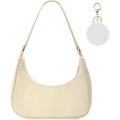 Aucuu Umhängetasche Damen Handtasche Nylon Retro Pom-Pom Y2k Fashion