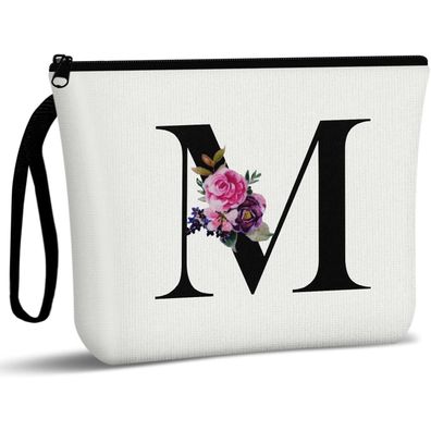 Canvas Kosmetiktasche Damen Regenbogen Blumenmuster groß Organizer