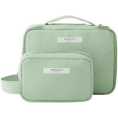 Wasserdichte Kosmetiktasche Make-up Reise Schminktasche 2er Set Grün
