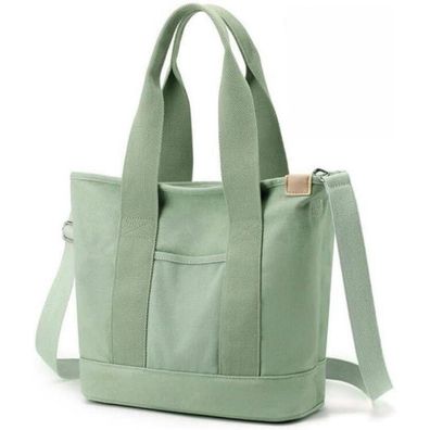 Canvas Handtasche Damen Umhängetasche Tote Bag Schultertasche mit Reißverschluss