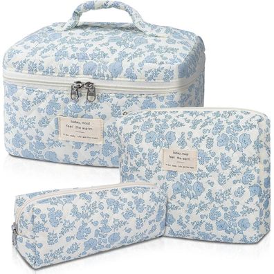 GSenhui 3pcs Kosmetiktasche Damen Set mit Blumenmuster