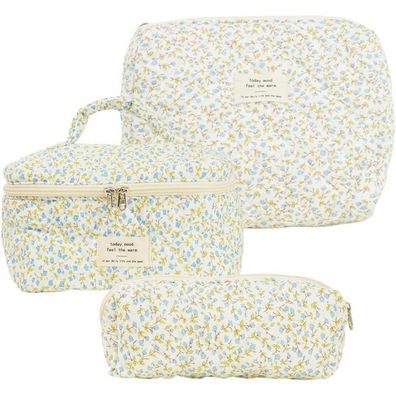 Kosmetiktasche Set 3er Makeup Bag Coquette Bag Blumen Damen Cosmetic Bag Beauty