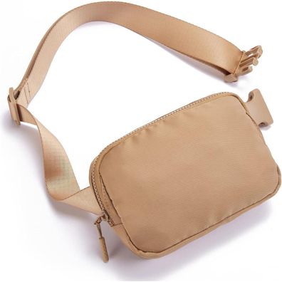 Telena Bauchtasche Damen Herren Sport Mode Hüfttasche Crossbody Hellbraun