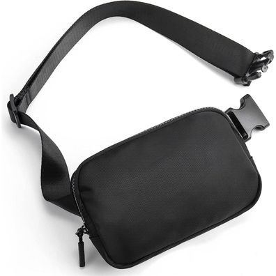 Telena Damen Herren Gürteltasche Sport Hüfttasche Crossbody Schwarz