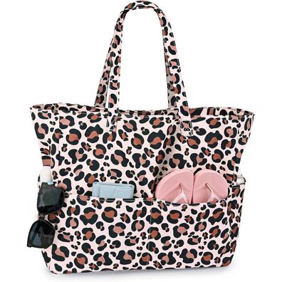 Strandtasche XXL Familie mit Reißverschluss Shopper Damen Badetasche