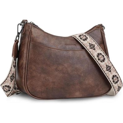 Kleine Aphison Damen Crossbody Bag veganem Leder Schultertasche Kaffee