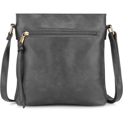 dobsechs Damen Crossbody Umhängetasche PU-Leder mehrere Taschen verstellbarer