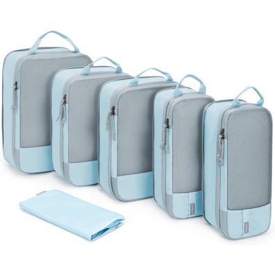 Packwürfel Set 6-teilig mit Wäschesack für Reise, Rucksack, Koffer