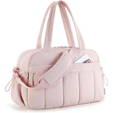 Bagsmart Puffer Reisetasche Sporttasche Damen 24l Rosa