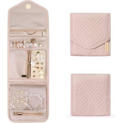 Schmuck Organizer Tasche Reise Aufbewahrung Ringe Ohrringe Rosa