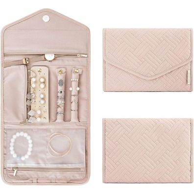 Schmuck Organizer Tasche für Reise Aufbewahrung Ringe Ohrringe Halsketten Uhren