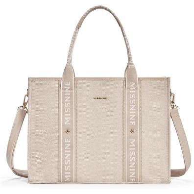 Missnine Canvas Laptoptasche 15,6 Zoll Damen Handtasche Büro Schule Reisen