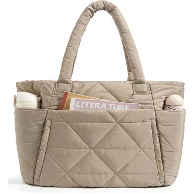 Bagsmart Damen Tragetasche mit Reißverschluss, große Schultertasche & Fächer