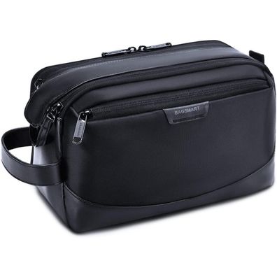 Bagsmart Herren Kulturbeutel Reise Organizer Leder Dopp Kit Schwarz